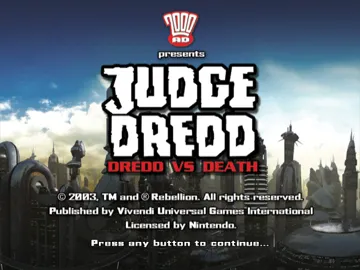 Judge Dredd - Dredd vs screen shot title